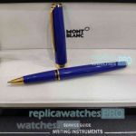 Replica Mont Blanc PIX Collection Rollerball Pen Blue Precious Resin with Gold Trim